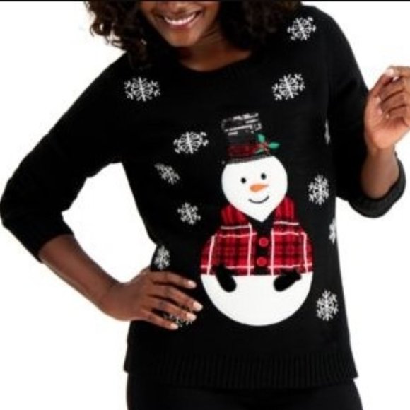 NWT Karen Scott Christmas Snowman Sweater - Picture 1 of 1